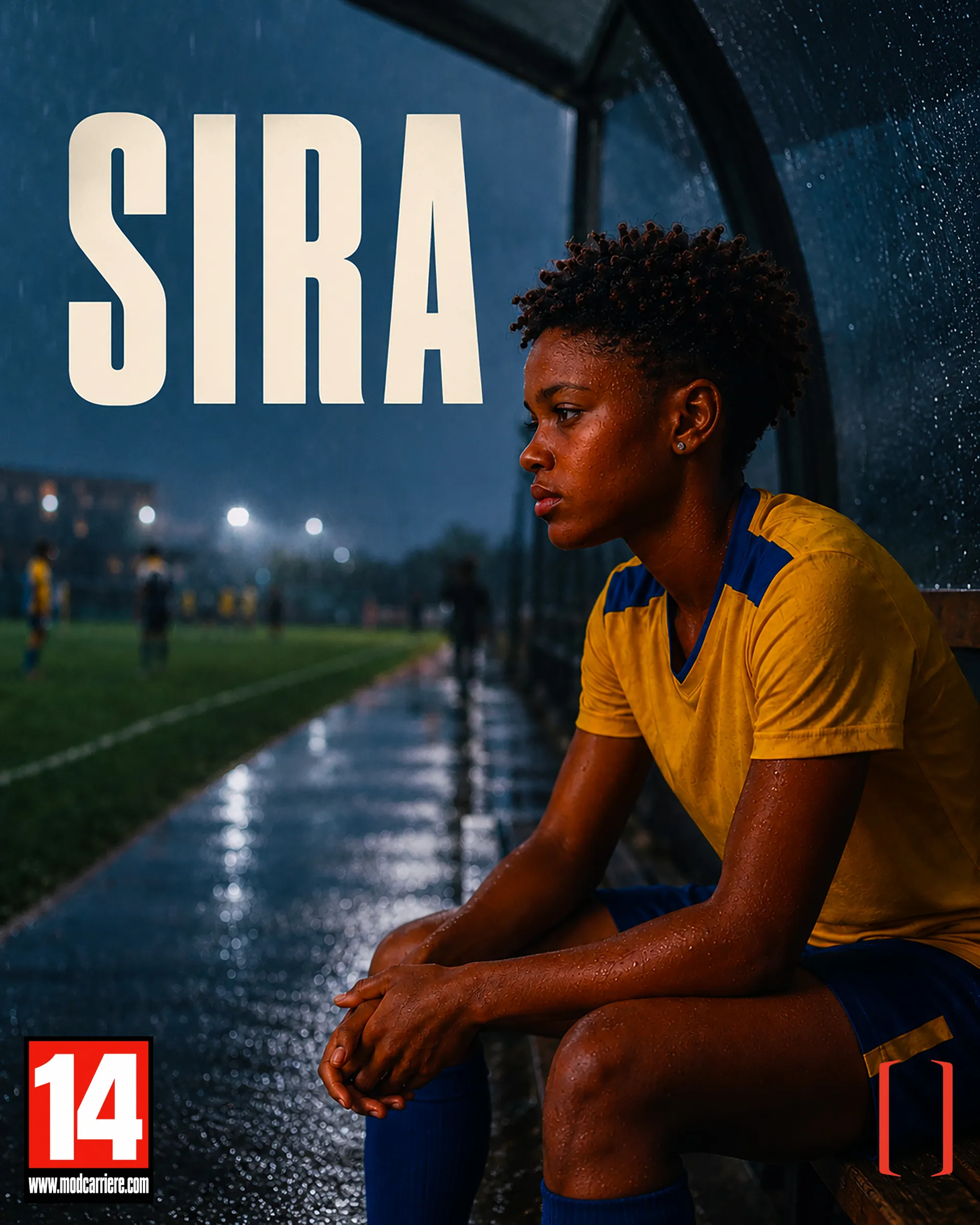 Couverture de l’atelier SIRA : Sira sur le banc d’un terrain de football sous la pluie