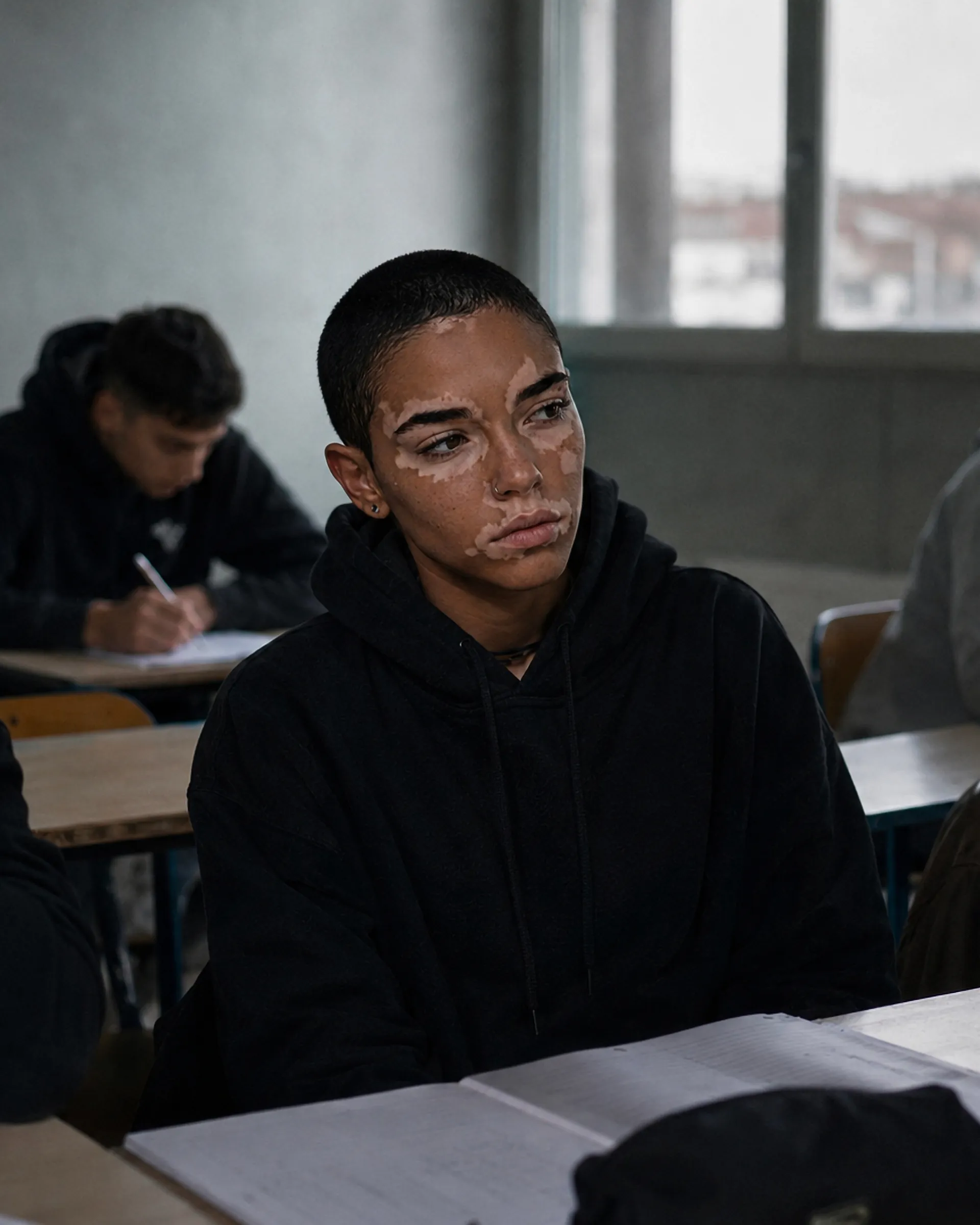 Nora en classe au lycée