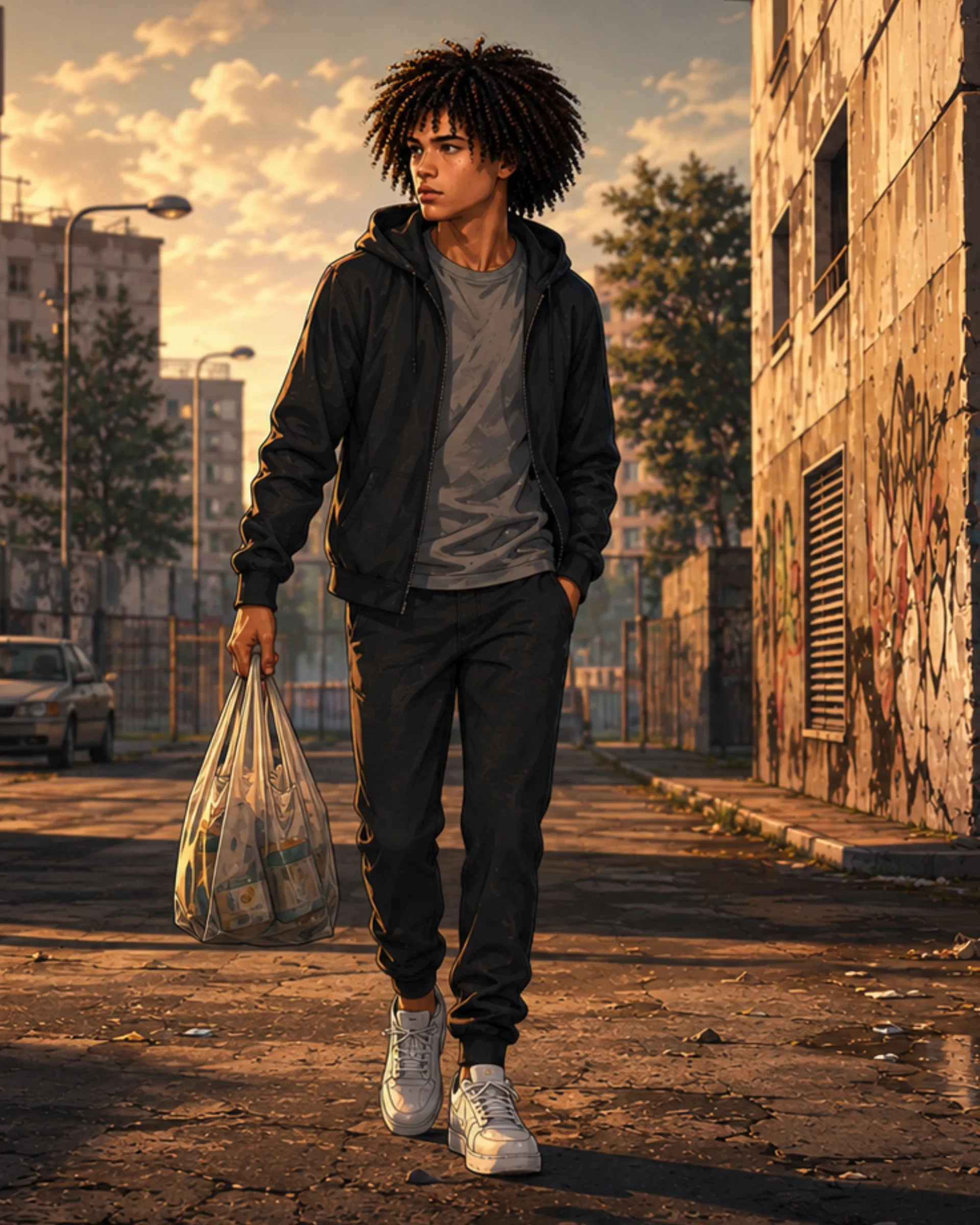 Brahim dans son quartier
